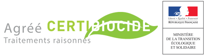 Image du logo "Agréé Certibiocide", illustrant la certification de Sauvequipik en matière de lutte contre les nuisibles, garantissant des interventions professionnelles et sécurisées à Chelles.